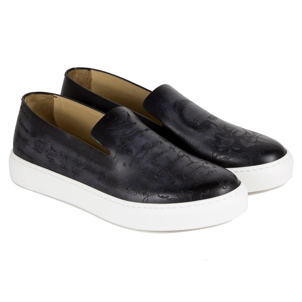 Scarpe Antoni Engraved Black Antique Spernanzoni