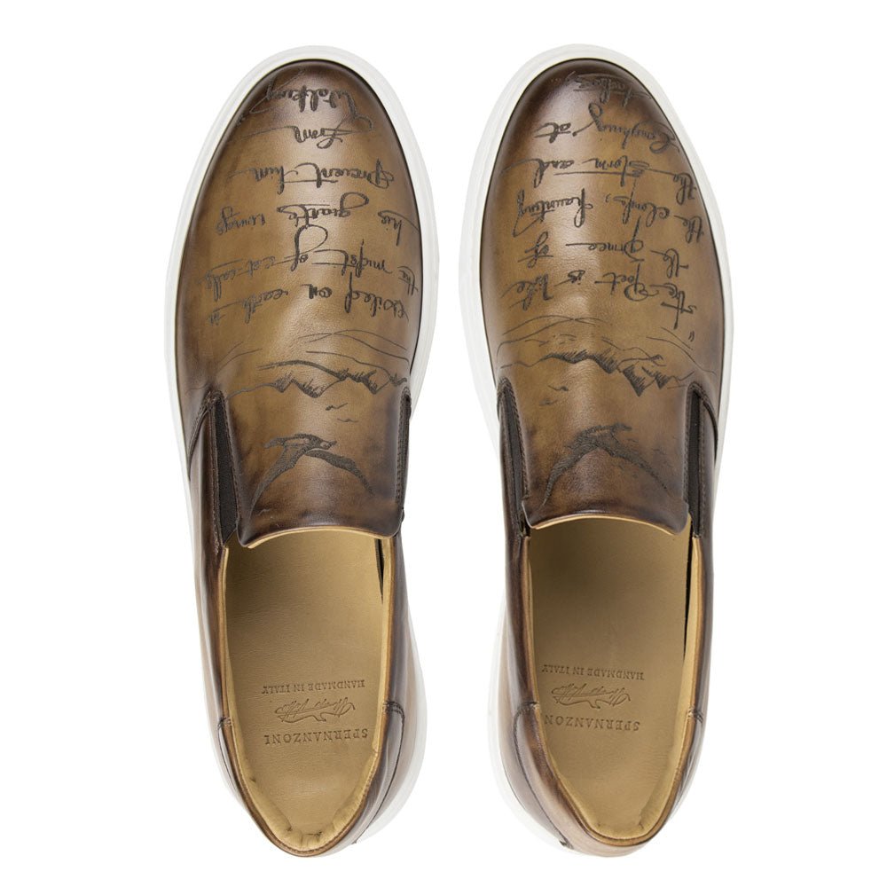 Scarpe Diego Engraved Ambra Antique Spernanzoni